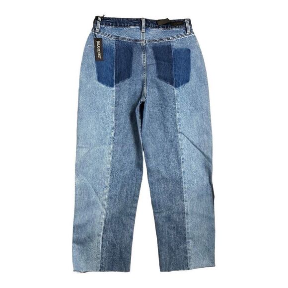 Blank NYC High Rise Straight Leg Two Tone Jeans - Size 28 Denim Y2K Contrast - Picture 9 of 9